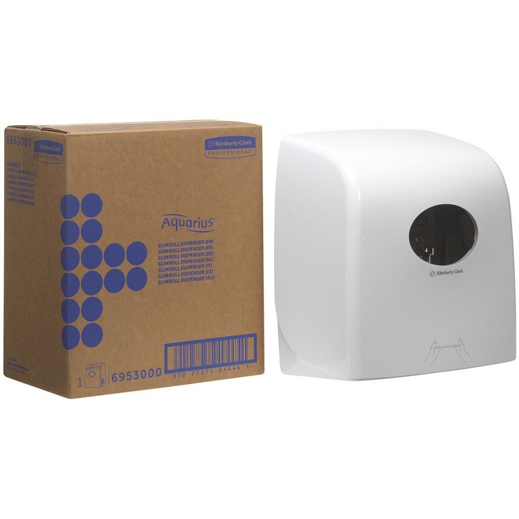 6953 Kimberly Clark Диспенсер для рулонных бумажных полотенец белый Kimberly Clark Professional Aquarius Slimroll 6953 белый  - Вид №3