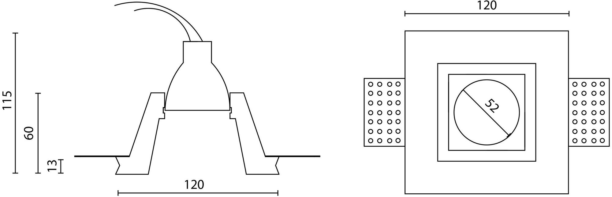 GESSO Встраиваемый в потолок держатель точечного светильника из гипса sun-id-1395415 - Вид №6