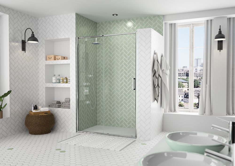 Дверь в нишу AR8SL140REC Merlyn Arysto Хромированный  - Вид №1