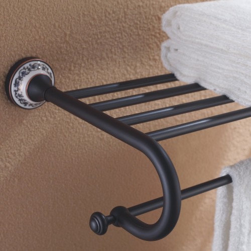 Apollo KEA-16542ORB Полка с полотенцедержателем krausru  - Вид №2