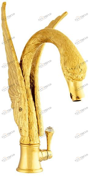 Bronces Mestre Смеситель для раковины, однорычажный, с кристаллами swarovski® Antartica swan sun-id-1404208