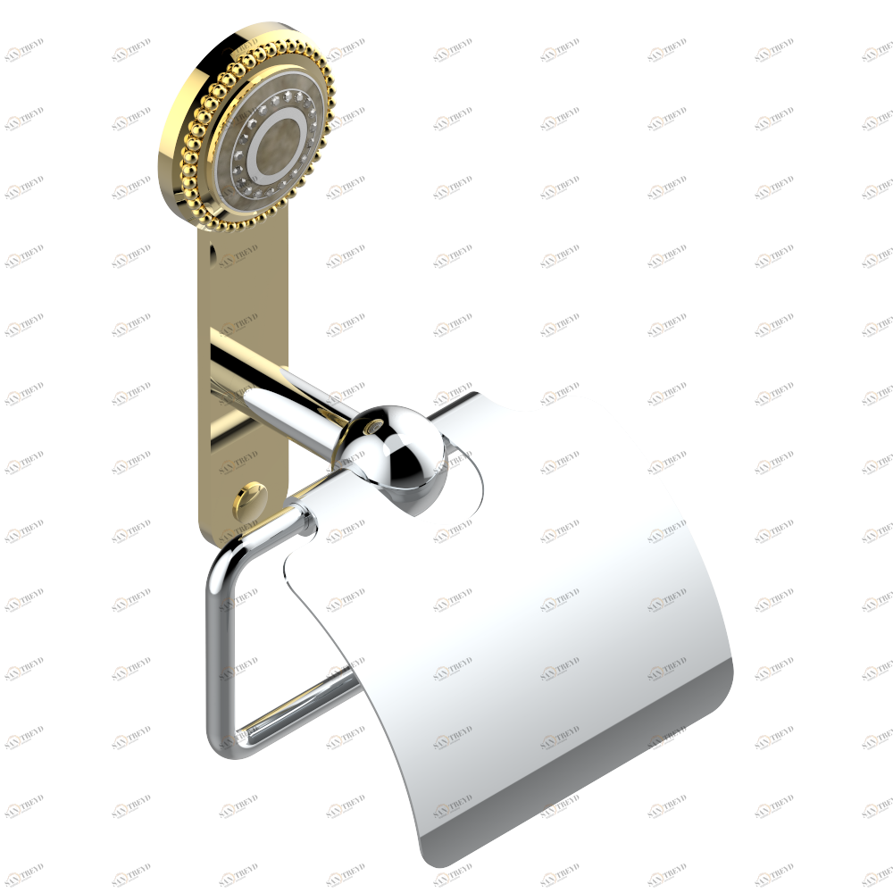 U8C-538AC Бумагодержатель с крышкой настенный Thg-paris Monte Carlo фарфор с белым золотом Хром/золото U8C-538AC CAT.A