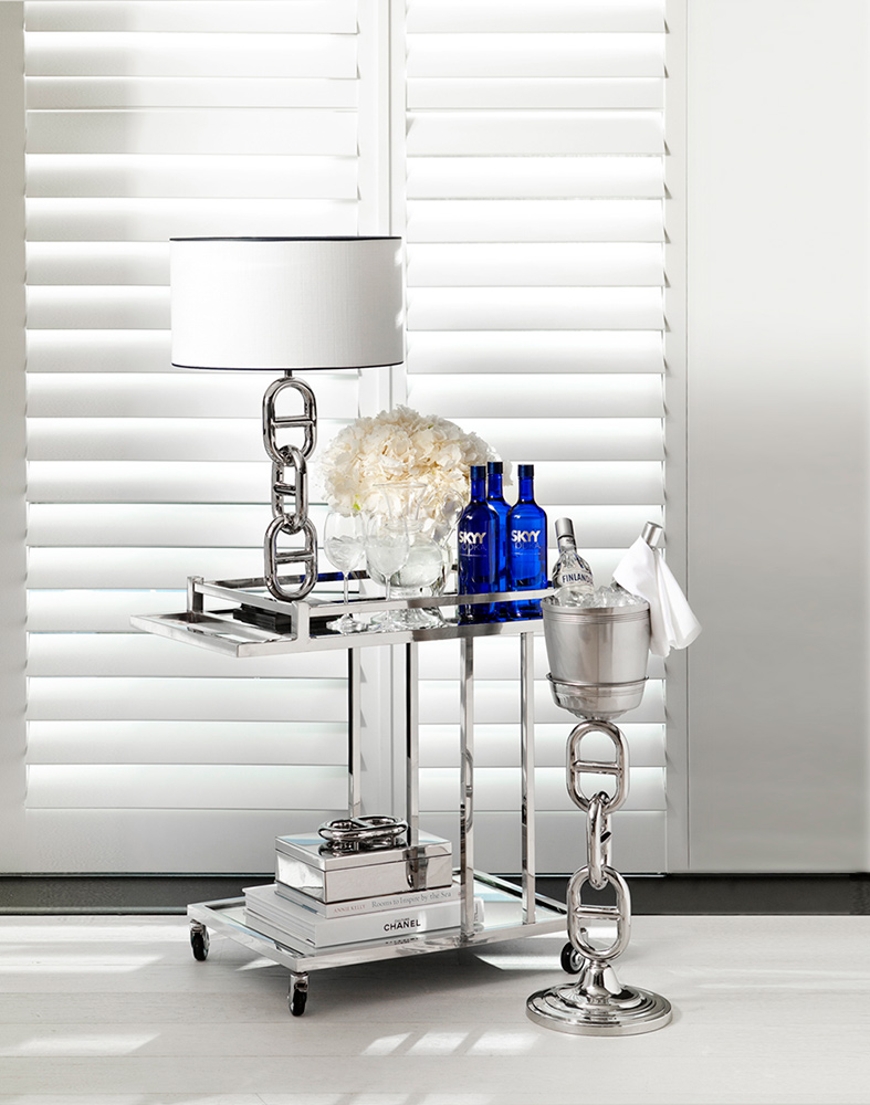 Столик сервировочный на колесиках зеркальный Beverly Hills от Eichholtz EICHHOLTZ  242503 Зеркальный  - Вид №1