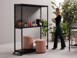 Высокий алюминиевый офисный шкаф с колесами