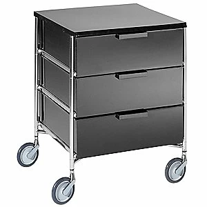 Тумба на колесах черная 3 ящика Mobil KARTELL ДЛЯ ЖИЗНИ 012048 Черный