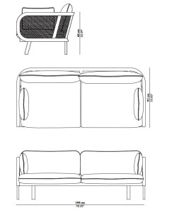 2-местный бархатный диван