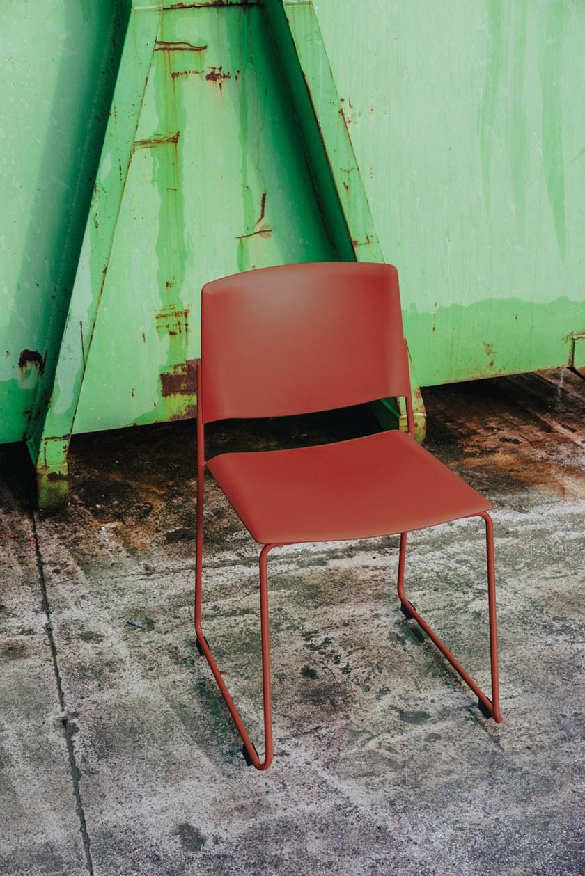 ENEA Стул из полипропилена, штабелируемый салазками Ema sun-id-1372132 - Вид №1