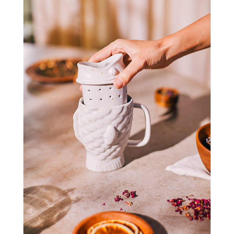 DYTAIMUCR Чашка с емкостью для заваривания taiyaki cream Doiy  - Вид №2