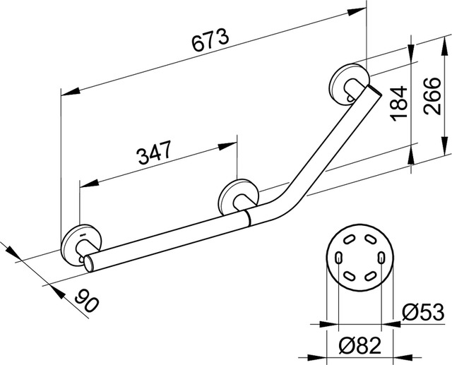 34907170401 Поручень угловой 135° KEUCO Plan Care - Вид №2