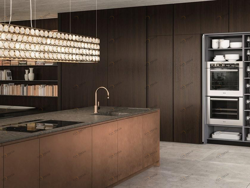 Elmar Модульная кухня из стали и дерева с островом El_01 sun-id-1438720