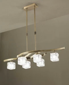 Подвесная люстра Mantra Cuadrax 0995 MANTRA ДИЗАЙНЕРСКИЕ, CUADRAX BRONZE 057609 Бронза