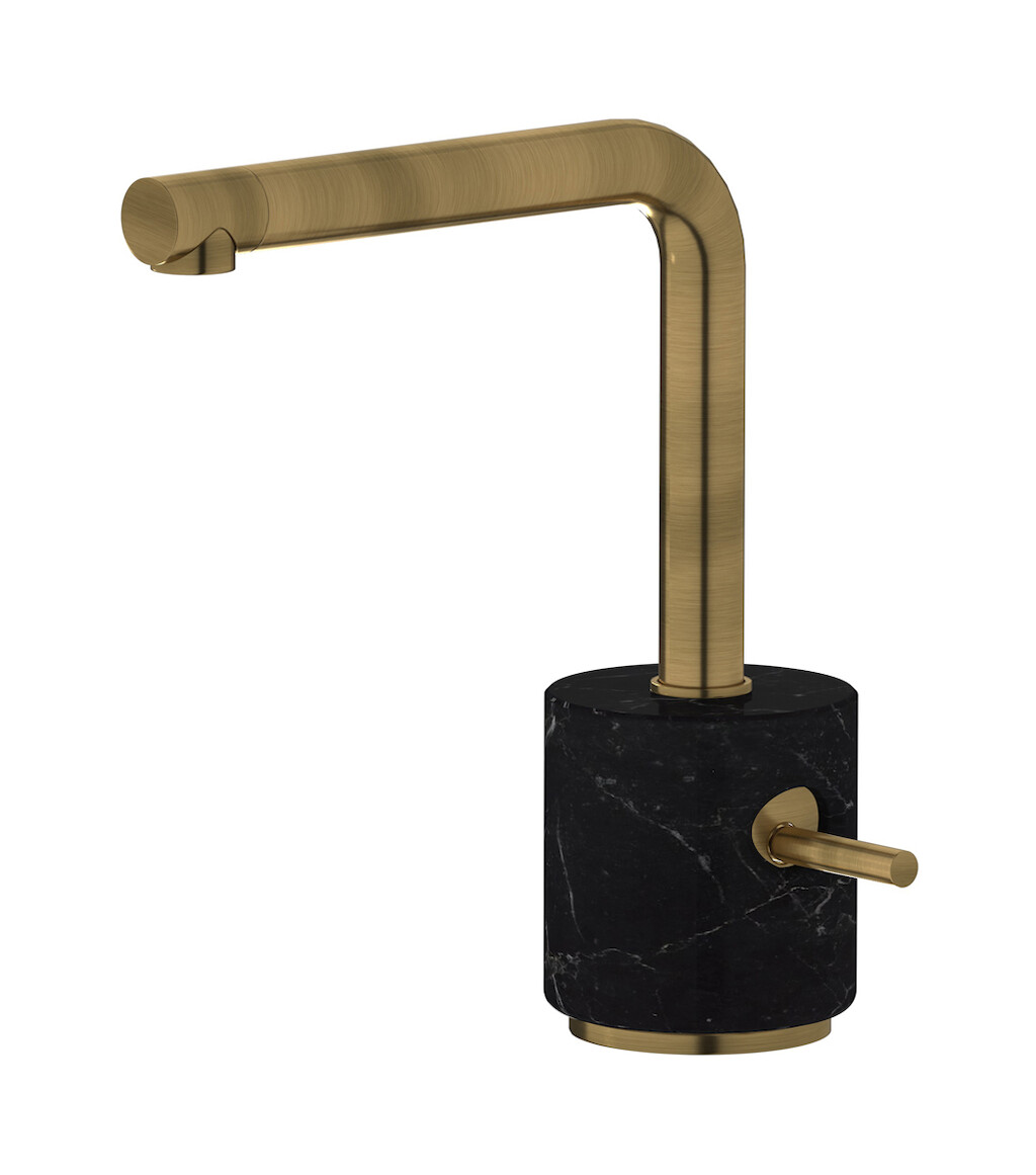 Смеситель для раковины на 1 отверстие в комплекте с донным клапаном WE ARE IB mm200mb_2 Modern Bronze Marmo