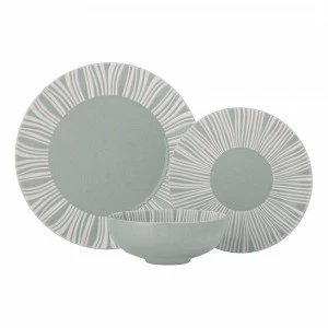 Столовая посуда фарфоровая 12 предметов серо-зеленая Solaris MAXWELL & WILLIAMS SOLARIS 00-3947073 Зеленый
