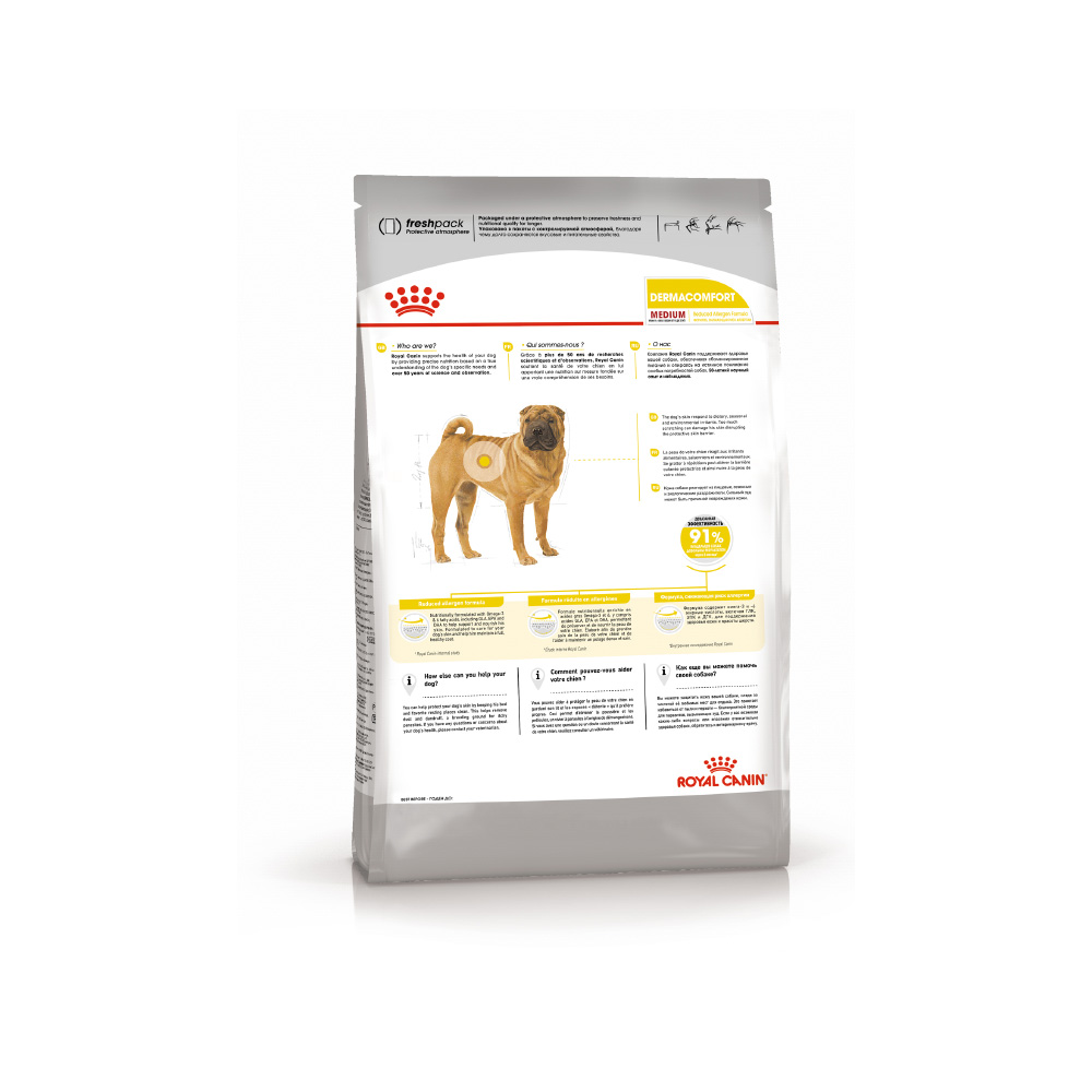Т0055161 Корм для собак Size Medium Dermacomfort для средних пород с чувствительной кожей сух. 3кг ROYAL CANIN  - Вид №2