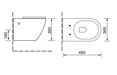SL-5018MB Унитаз подвесной безободковый чёрный LAB.Space  - Вид №1