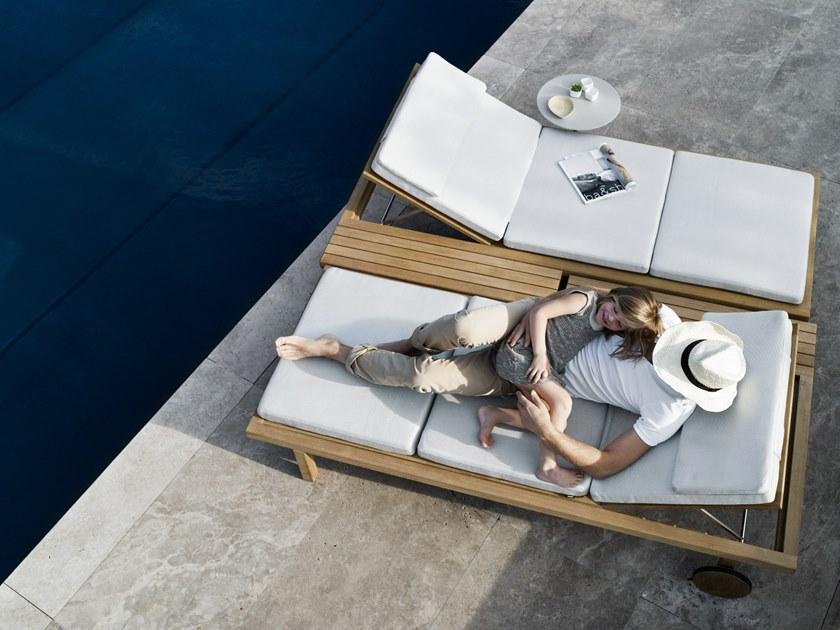 TRIBÙ Садовая кушетка из тика на колесиках Vis à vis 01741 - Вид №3