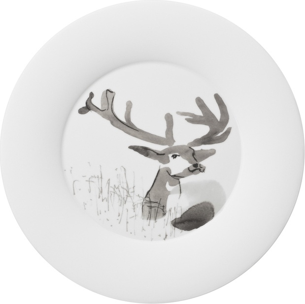 10584543 Hering Berlin Тарелка обеденная Hering Berlin "Охота" "Олень" 29см Фарфор 