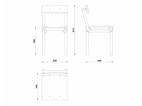 Стул из ясеня с открытой спинкой Askia Fair and Square ARCH-00003665 - Вид №1