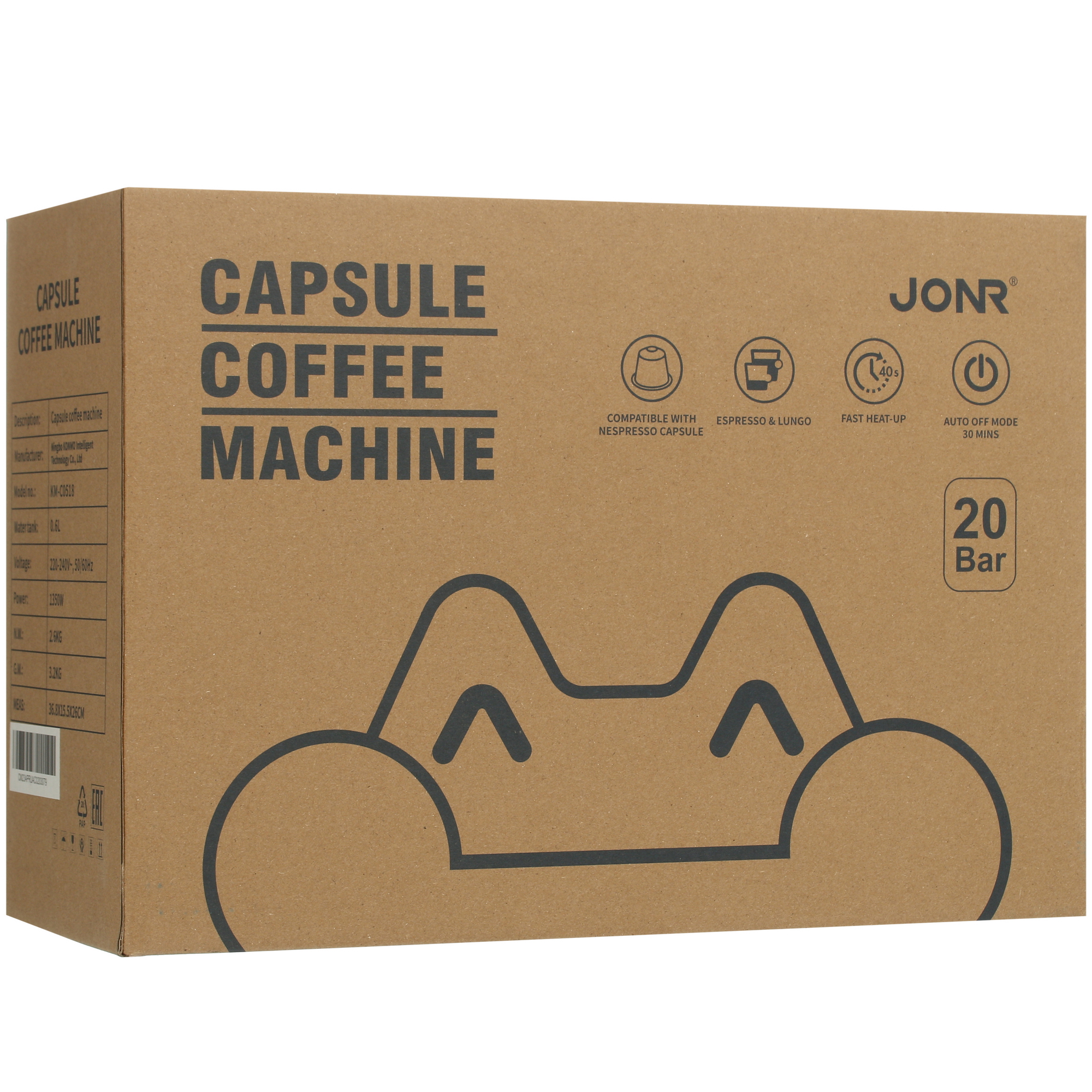 9008293 Кофемашина капсульная JONR KM-C0518 STDN-0066641 - Вид №9