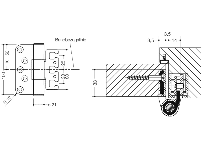 B9107.100 трехрулонная лента HEWI Türzubehör  - Вид №1