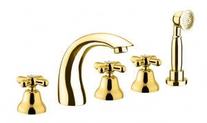 AM730401010 Смеситель на борт ванны , золото Webert Armony
