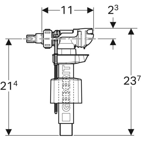 240.784.00.1 Впускной клапан Geberit тип 380, подвод воды сбоку, 3/8", ниппель из латуни Geberit  - Вид №3