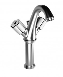 11532 БЕЛЫЙ-12532 ЧЕРНЫЙ Смеситель для раковины на одно отверстие, 150 мм. расширение и всплывающее окно размером 1,1 / 4 дюйма. Bongio Fleur Blanc&Noir