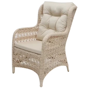 Садовое кресло с подушкой King 60x63x120 см искусственный ротанг бежевый 86222923 STLM-2073197