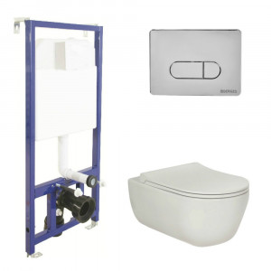 043201 Подвесной унитаз настенный Хромированный BERGES  Турция