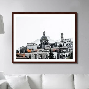 Фотокартина в деревянной раме 130х102 см Italian rooftops КАРТИНЫ В КВАРТИРУ  264724 Белый;коричневый;разноцветный