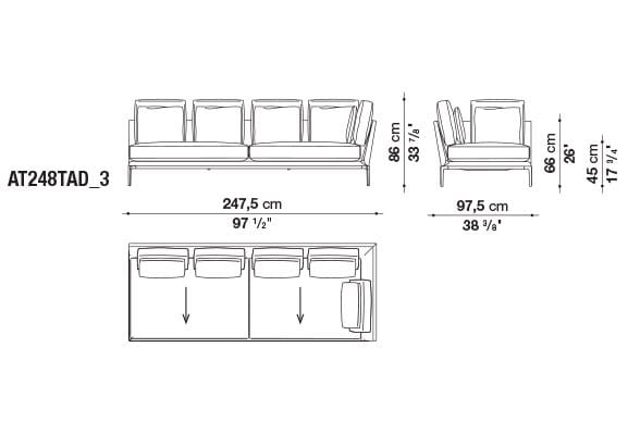 Кожаный диван B&B Italia Атолл ARCH-00112726 - Вид №69