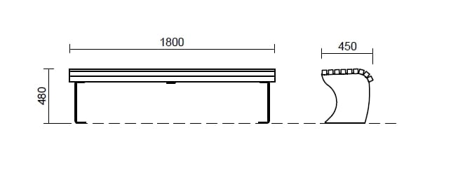 Деревянная скамья без спинки Studio Città SHARK ARCH-00034949 - Вид №3