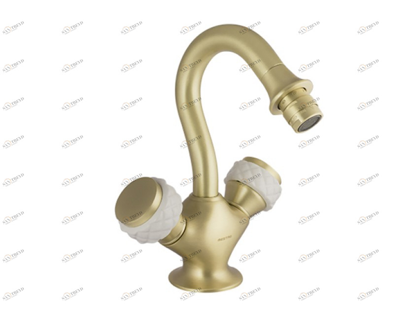 065525.000.24 Смеситель для биде на одно отверстие из белого фарфора Матовый сатин Mestre 