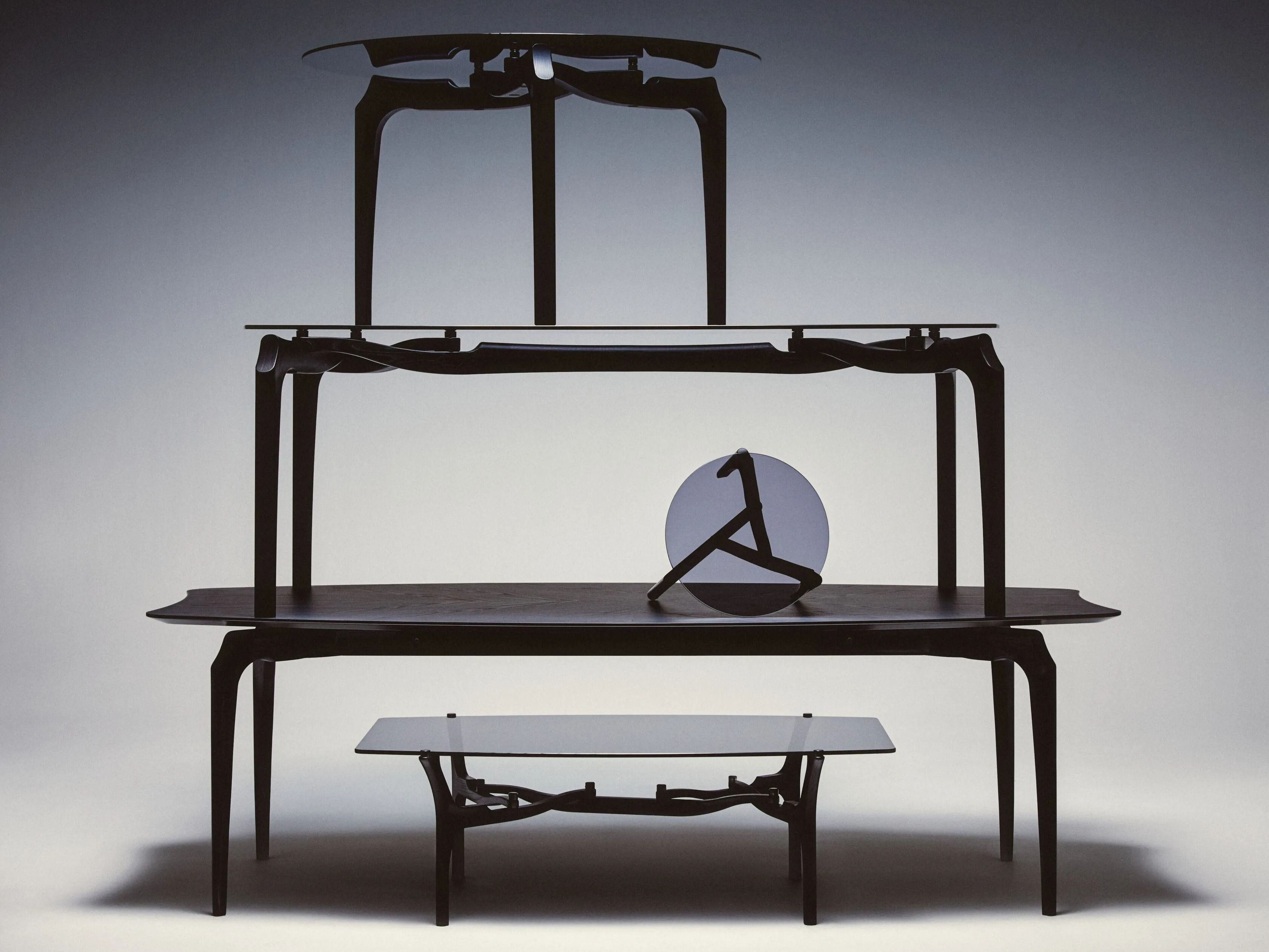 Круглый деревянный и стеклянный обеденный стол BD Barcelona Гаулино ARCH-00049099 - Вид №8