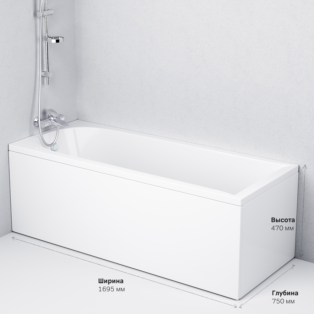 W72A-170-075W-A2 Ванна акриловая 170x75 AM.PM Spirit - Вид №9