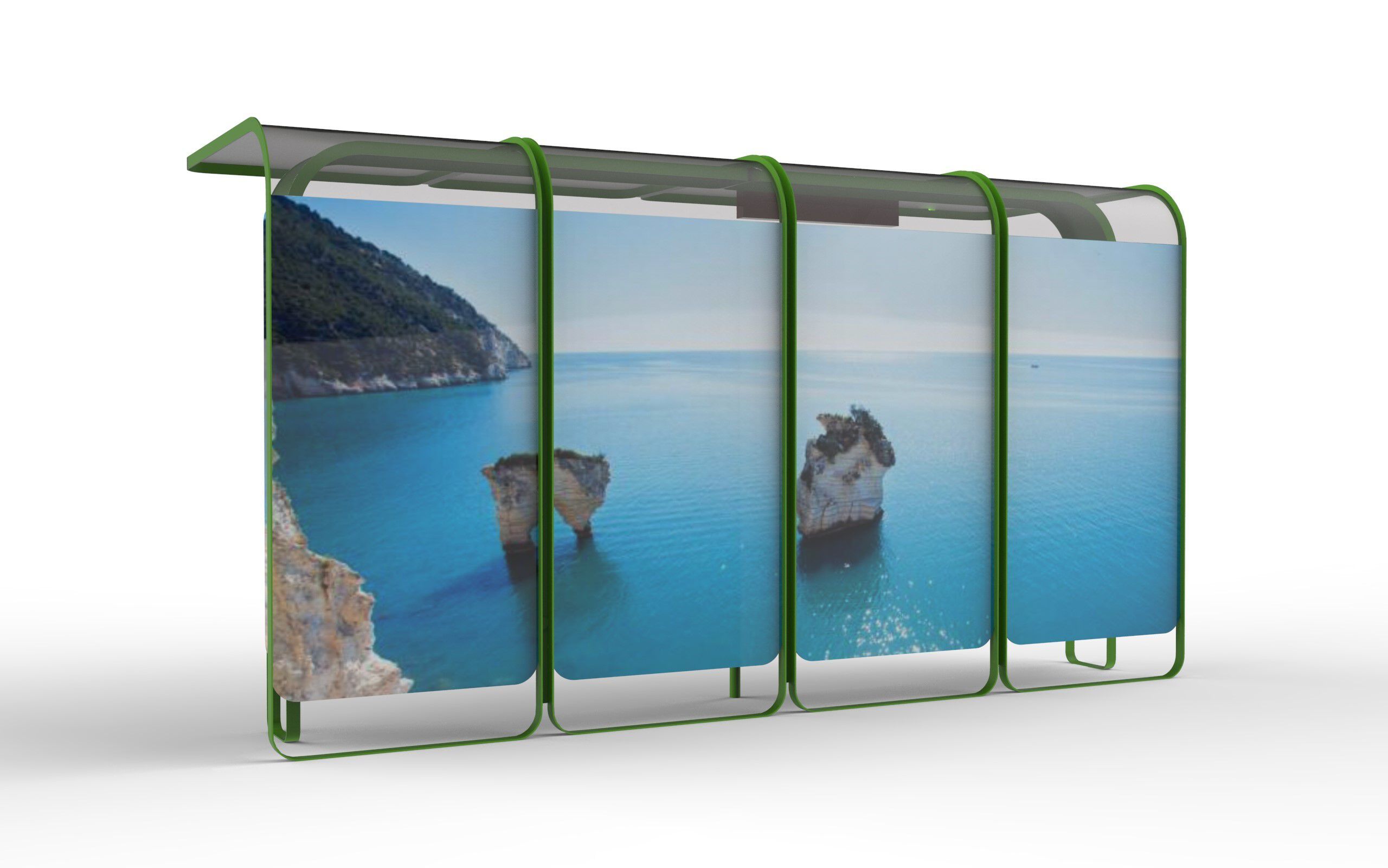 Стальной и стеклянный навес для автобусной остановки CITYSì C6 ARCH-00150729 - Вид №3