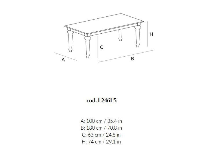 Прямоугольный обеденный стол из массива дерева Lando TROPEA ARCH-00141817 - Вид №3