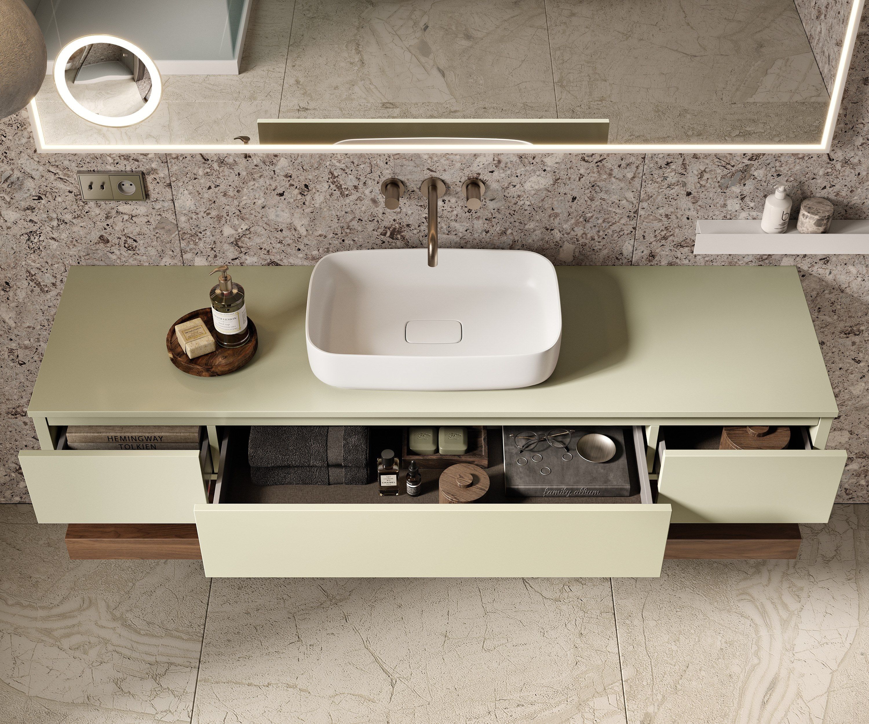 Прямоугольная столешница из твердой поверхности MOMA Design Водяная лилия ARCH-00135433 - Вид №2