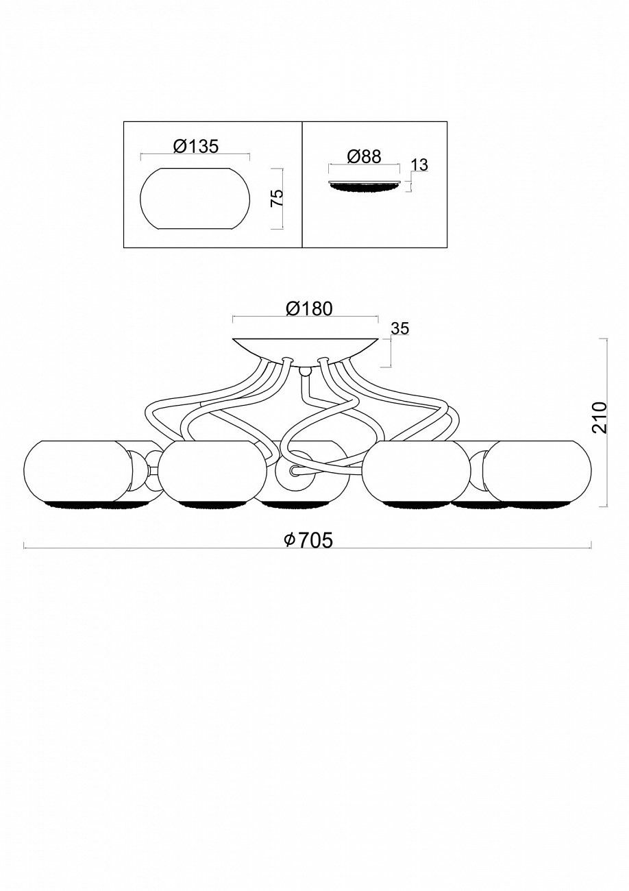 Люстра подвесная хром Miranda 07CH FREYA MODERN 00-3956376 Хром - Вид №2