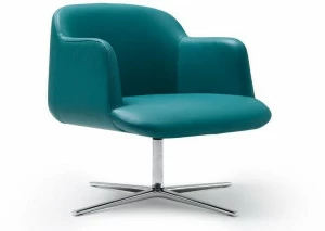 Quinti Sedute Кожаное кресло на 4-х спицах с подлокотниками по контракту Deep