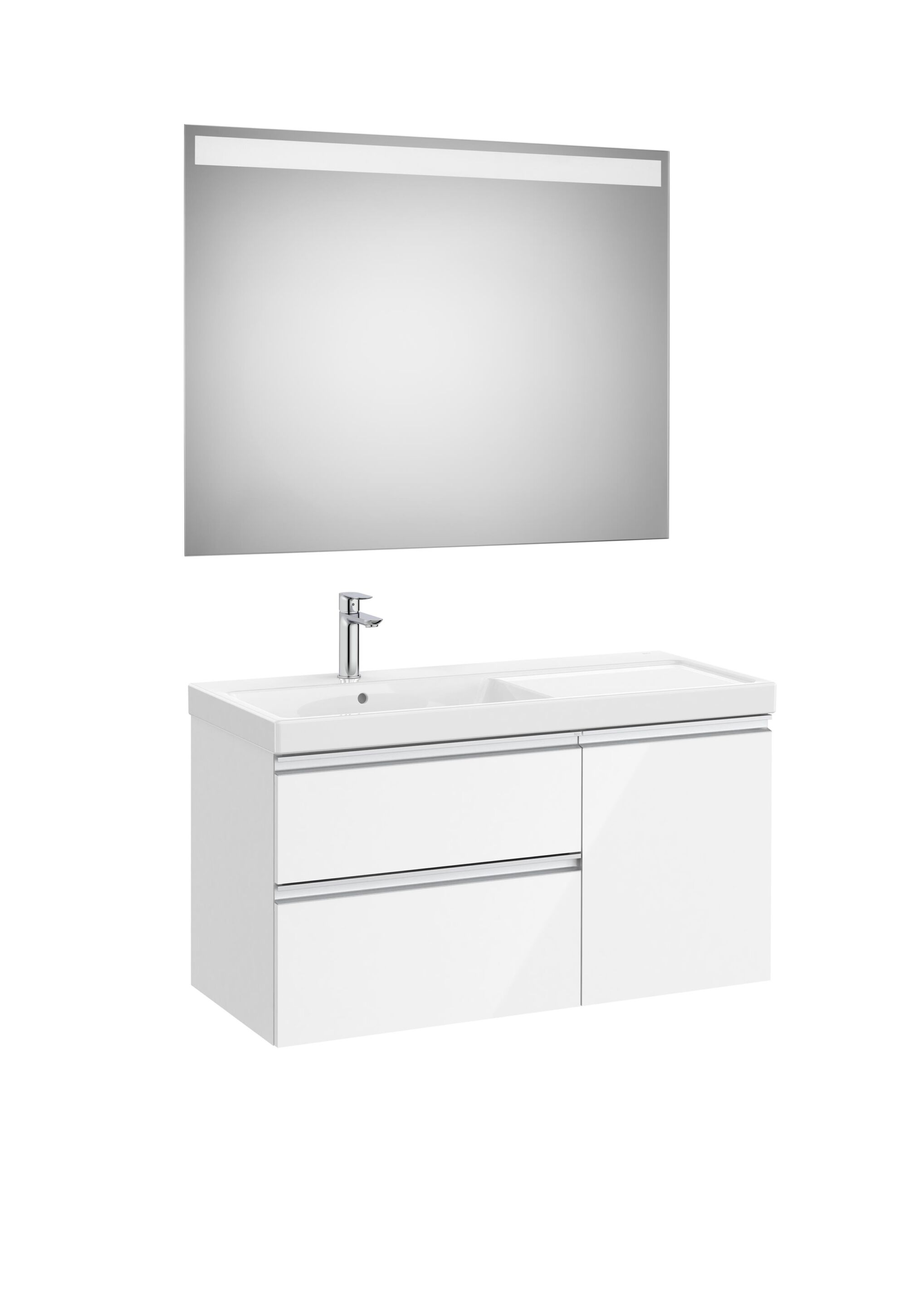 Деревянный умывальник с ящиками, дверцами, зеркалом и встроенной раковиной Roca The Gap ARCH-00147702 - Вид №2