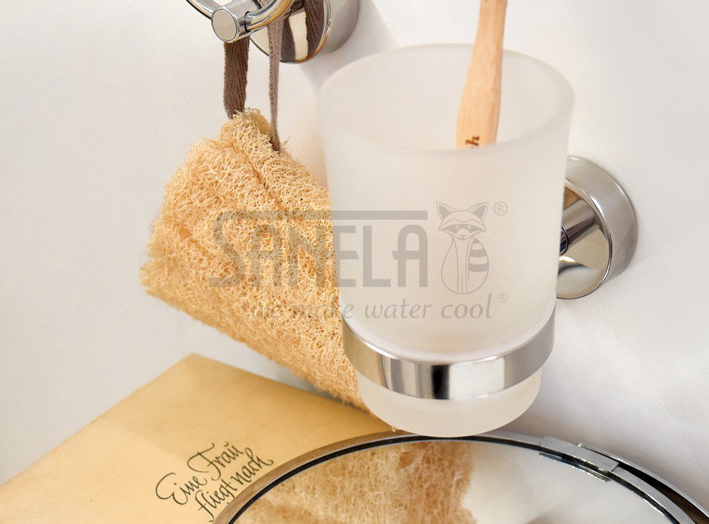 62120 Нержавеющий держатель со стаканом, глянцевая поверхность SANELA  - Вид №1