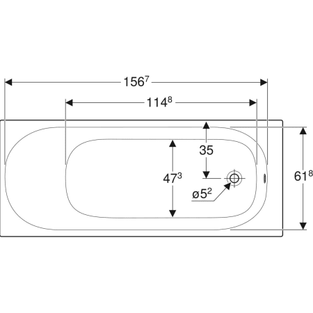 554.043.01.1 Прямоугольная ванна Geberit Soana, узкий край Geberit  - Вид №13