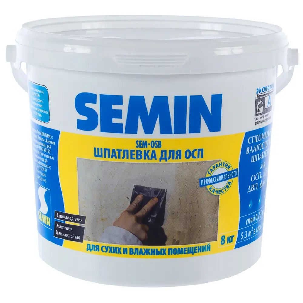 Шпаклёвка полимерная для ОСП Semin SEM-OSB 8 кг 16420392 STLM-2068192