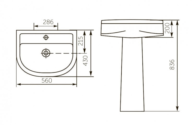 Ресса, Умывальник Напольная раковина стоящая овальная ROSA РЕССА - Вид №1