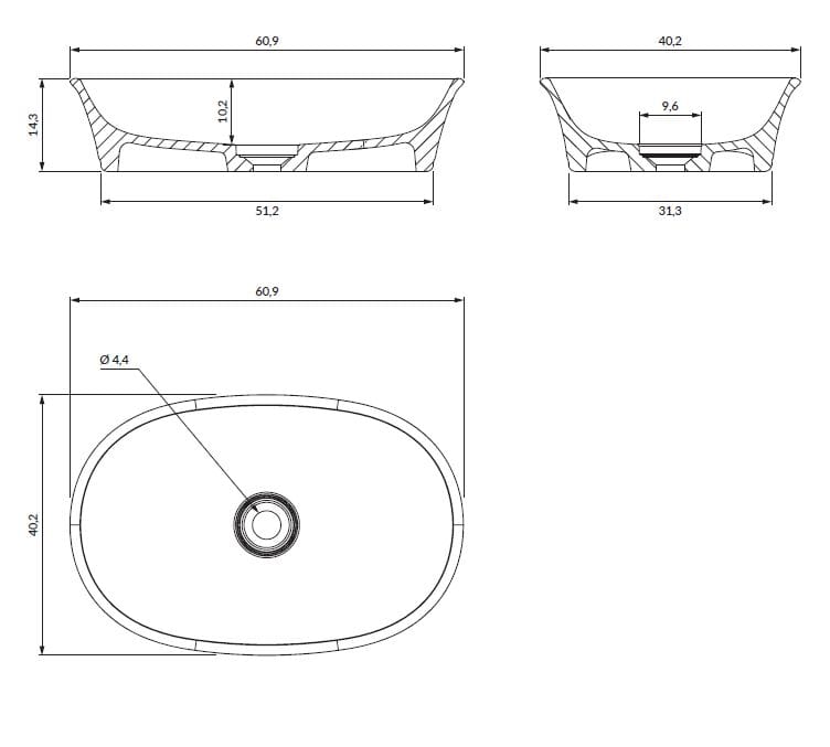Столешница из композитного материала OMNIRES Classica M+ ARCH-00003706
