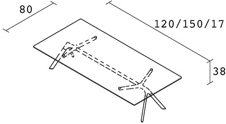 Alias Прямоугольный журнальный столик из алюминия и стекла Dry 45b - Вид №3
