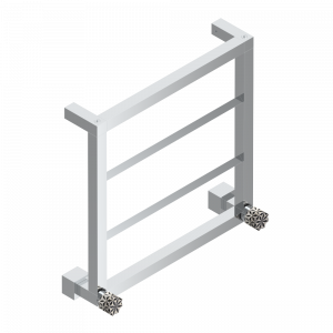 U2P-TWS4H2 Полотенцесушитель Современный квадратный, 4 перекладины, 520 мм x 510 мм, водяной, с 2 декоративными рукоятками Thg-paris Nihal porcelaine noire Хром