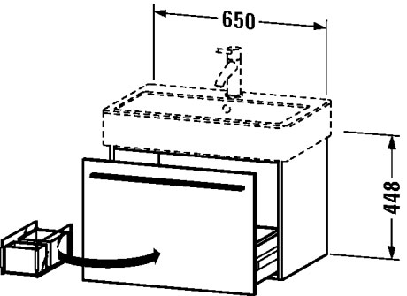 XL604205252 Тумбочка подвесная X-Large #XL6042 650 x 443 мм Европейский дуб, декор Duravit - Вид №1