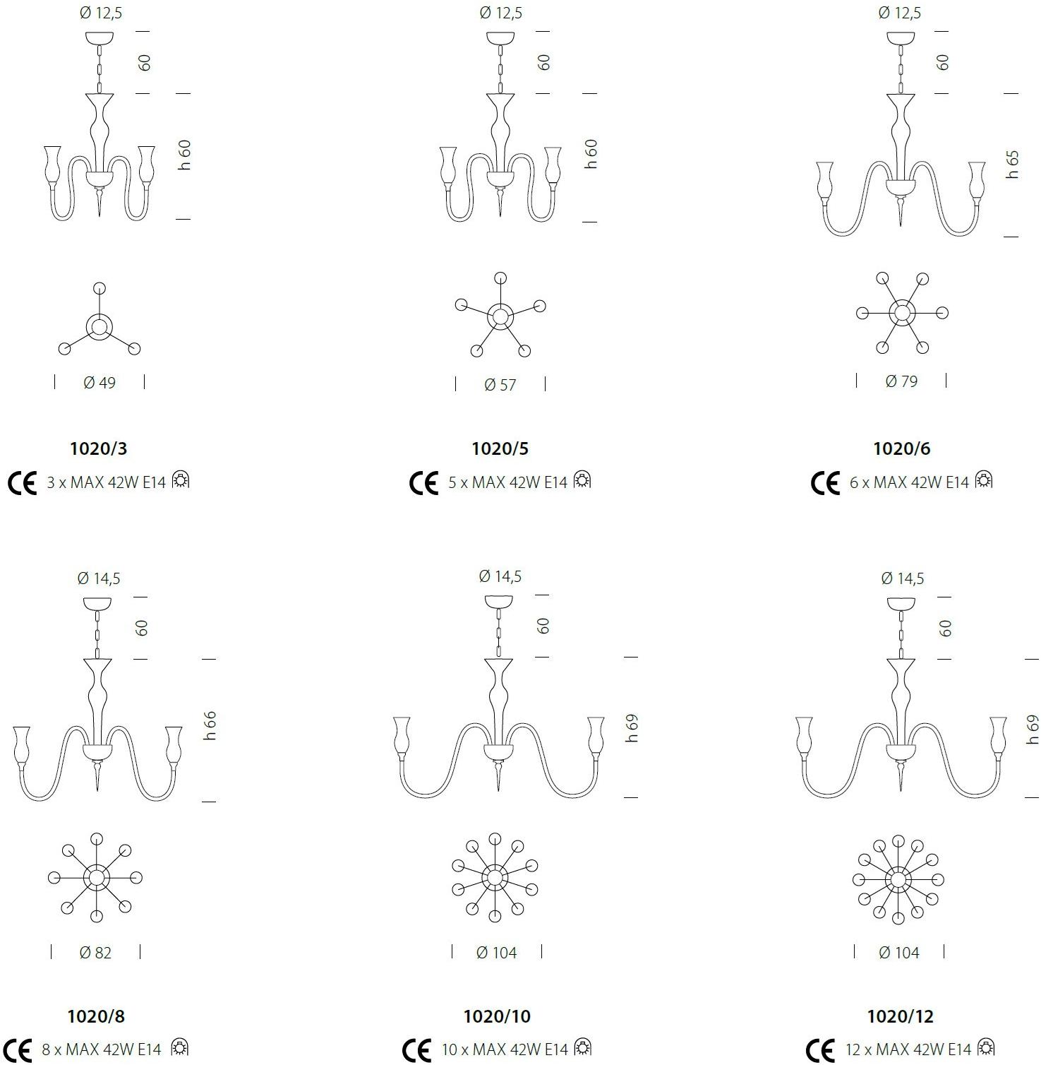 Sylcom Люстра из дутого стекла Teodato 1020/1022 - Вид №8